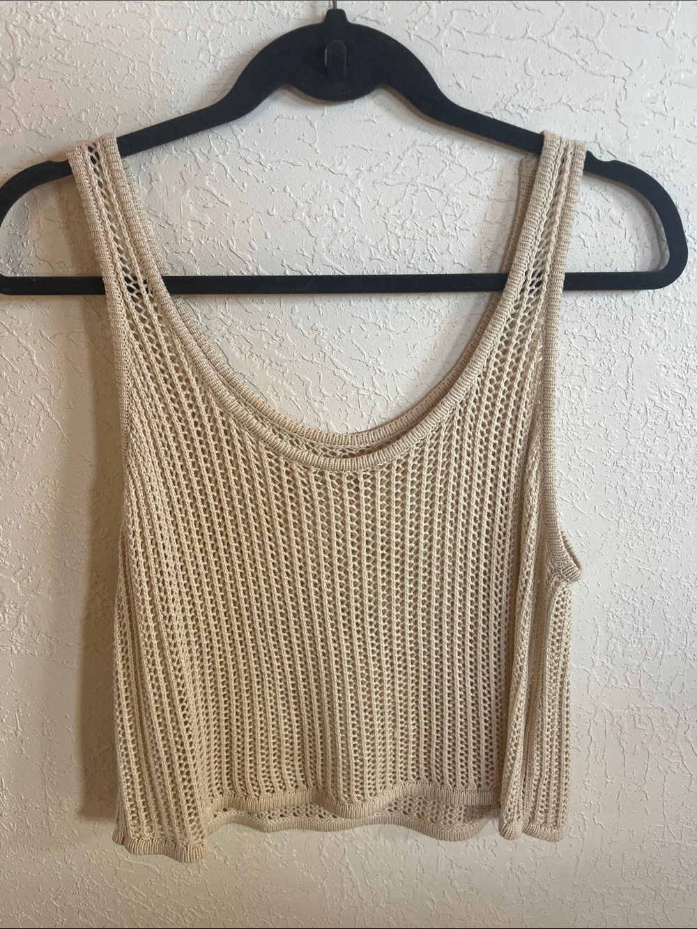 Women’s Knit/Crochet Tank Top - Cream